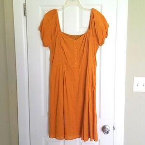 Yellow Puff Sleeve Dress